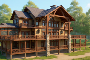 Craftsman Exterior - Rear Elevation Plan #921-15