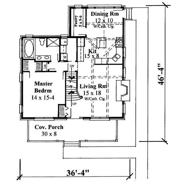 Country Floor Plan - Main Floor Plan #75-148