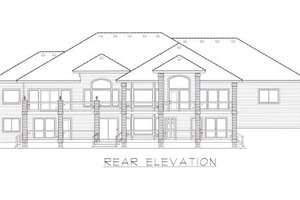 Exterior - Rear Elevation for European House Plan #112-155 - 4 bed, 2.5 bath