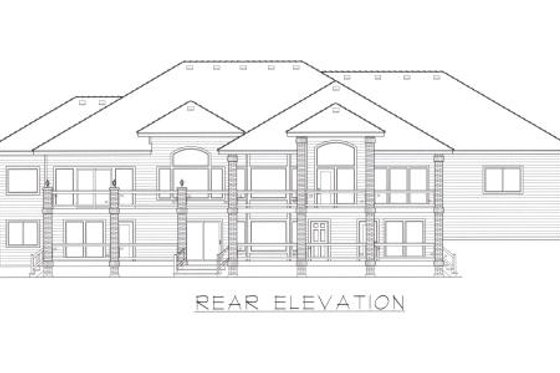 Exterior - Rear Elevation for European House Plan #112-155 - 4 bed, 2.5 bath