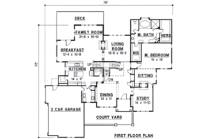 Floor Plan - Main Floor for European House Plan #67-239 - 4 bed, 4 bath