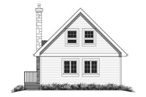 Exterior - Rear Elevation for Contemporary House Plan #18-294 - 3 bed, 1 bath