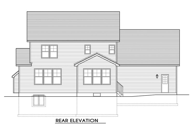 Architectural House Design - Exterior - Rear Elevation for Traditional House Plan #1010-229 - 3 bed, 2.5 bath