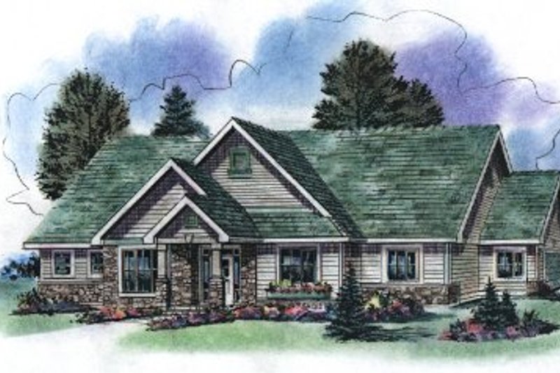 Home Plan - Craftsman Exterior - Front Elevation Plan #18-1053