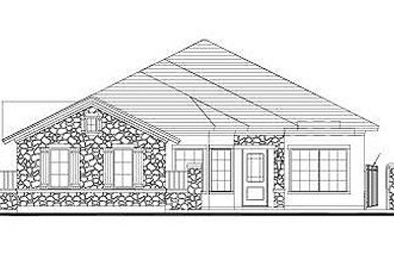 Exterior - Front Elevation for European House Plan #411-873 - 3 bed, 2.5 bath