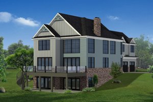 Exterior - Rear Elevation for Craftsman House Plan #1057-30 - 5 bed, 4.5 bath