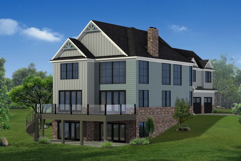 House Plan Design - Exterior - Rear Elevation for Craftsman House Plan #1057-30 - 5 bed, 4.5 bath
