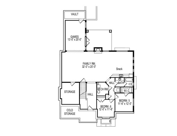Dream House Plan - Bungalow Floor Plan - Lower Floor Plan #920-99