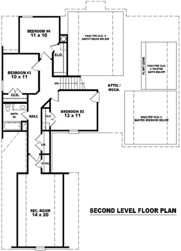 European Floor Plan - Upper Floor Plan #81-880