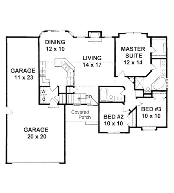 Architectural House Design - Ranch Floor Plan - Main Floor Plan #58-207