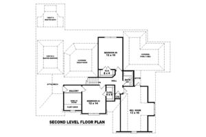 Floor Plan - Upper Floor for European House Plan #81-1172 - 4 bed, 3.5 bath