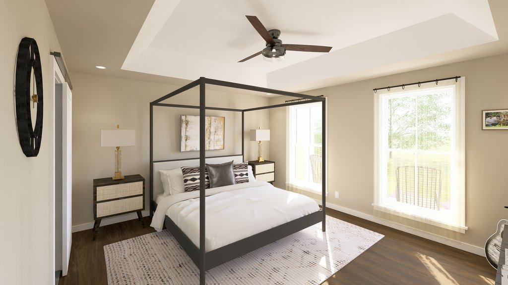 Interior - Master Bedroom for Ranch House Plan #44-257 - 3 bed, 2 bath