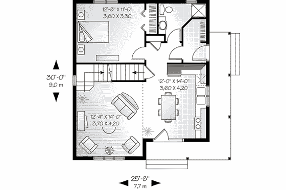Floor Plan - Main Floor for Country House Plan #23-2095 - 3 bed, 2 bath