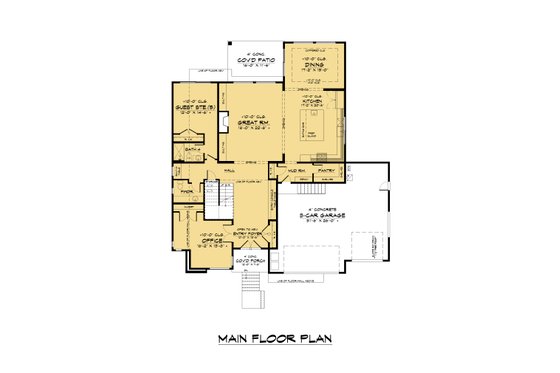 Floor Plan - Main Floor for Contemporary House Plan #1066-175 - 5 bed, 4.5 bath