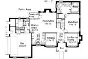 European Style House Plan - 4 Beds 3.5 Baths 2508 Sq/Ft Plan #310-147 
