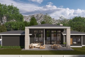 Exterior - Rear Elevation 1 for Contemporary House Plan #1060-273 - 3 bed, 2.5 bath