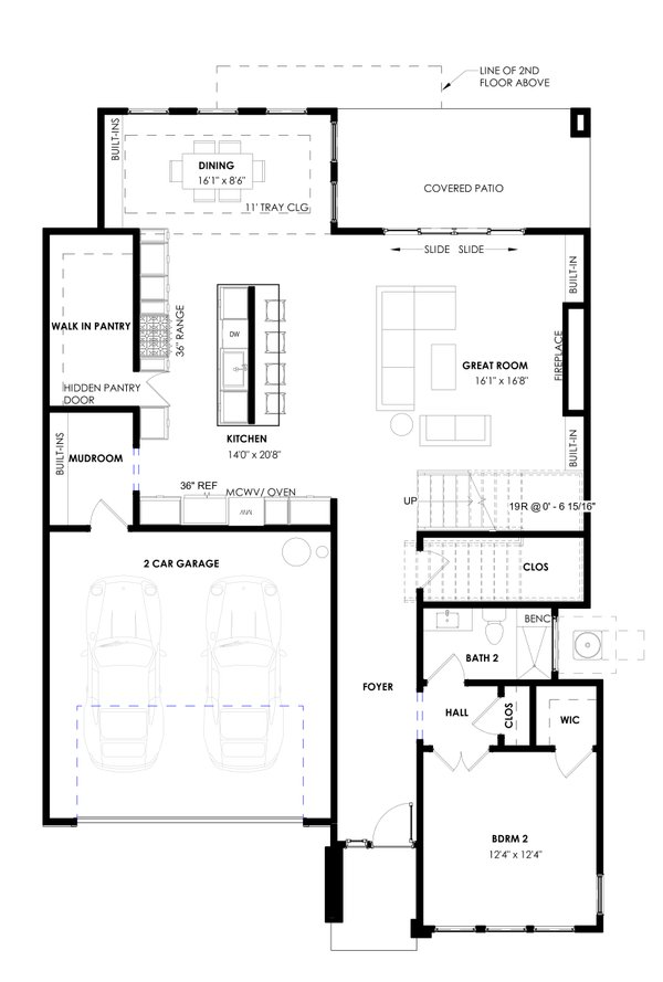 House Blueprint - Floor Plan - Main Floor for Farmhouse House Plan #1129-38 - 4 bed, 4 bath