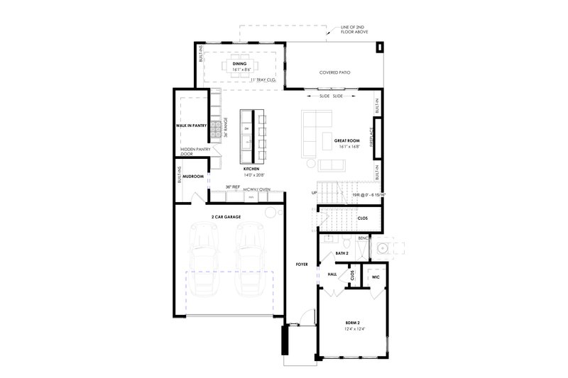 House Blueprint - Floor Plan - Main Floor for Farmhouse House Plan #1129-38 - 4 bed, 4 bath