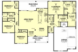 Floor Plan - Main Floor for Farmhouse House Plan #430-365 - 4 bed, 2.5 bath