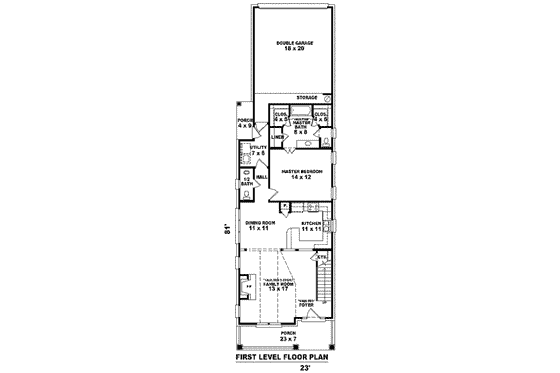 Floor Plan - Main Floor for Country House Plan #81-1379 - 3 bed, 2.5 bath