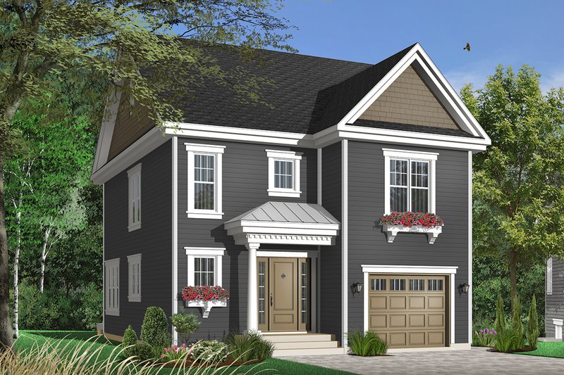 Home Plan - Exterior - Front Elevation 4 for Traditional House Plan #23-671 - 3 bed, 2 bath