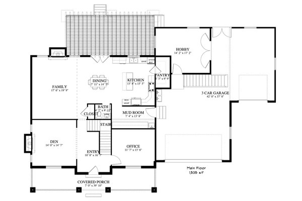 Traditional Floor Plan - Main Floor Plan #1060-8