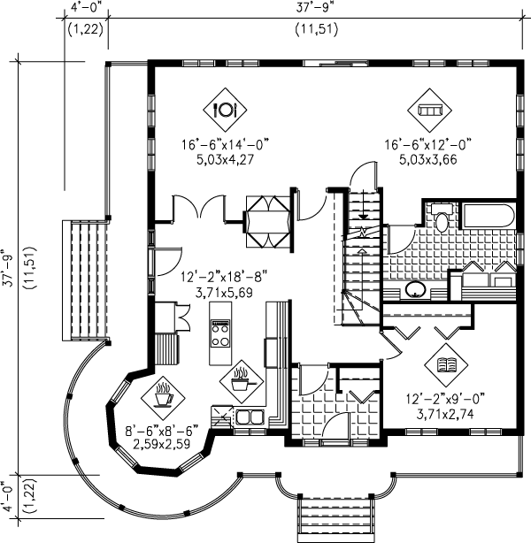 Victorian Floor Plan - Main Floor Plan #25-282