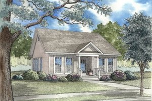 Cottage Exterior - Front Elevation Plan #17-1052