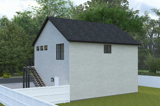 Exterior - Rear Elevation for European House Plan #1060-325 - 2 bed, 1.5 bath