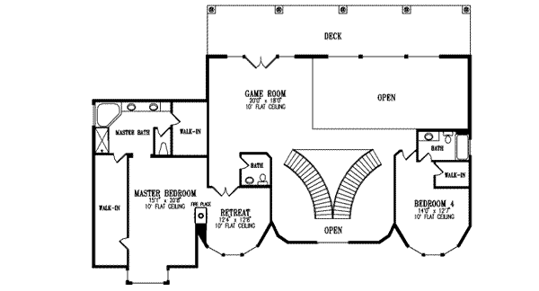Mediterranean Floor Plan - Upper Floor Plan #1-938