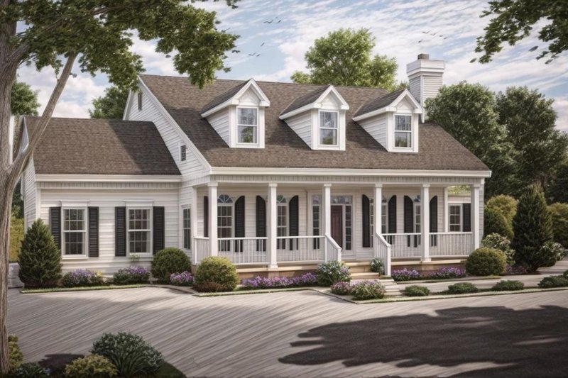 Dream House Plan - Farmhouse Exterior - Front Elevation Plan #3-322