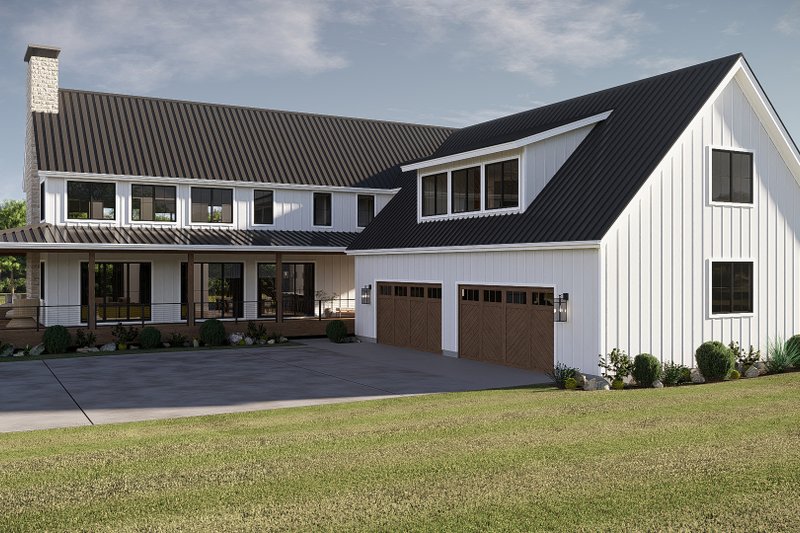 House Design - Exterior - Rear Elevation for Barndominium House Plan #455-697 - 5 bed, 4.5 bath