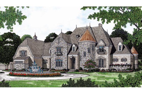 Exterior - Other Elevation for European House Plan #453-49 - 4 bed, 4.5 bath