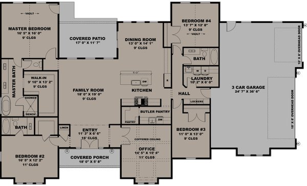 Dream House Plan - Floor Plan - Main Floor for Craftsman House Plan #1111-47 - 4 bed, 3 bath