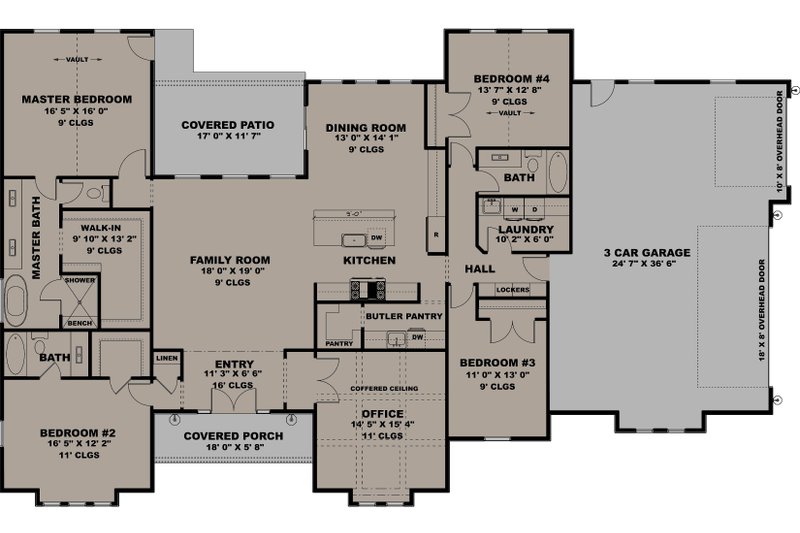Dream House Plan - Floor Plan - Main Floor for Craftsman House Plan #1111-47 - 4 bed, 3 bath