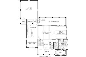 Floor Plan - Main Floor for Farmhouse House Plan #927-995 - 4 bed, 2.5 bath