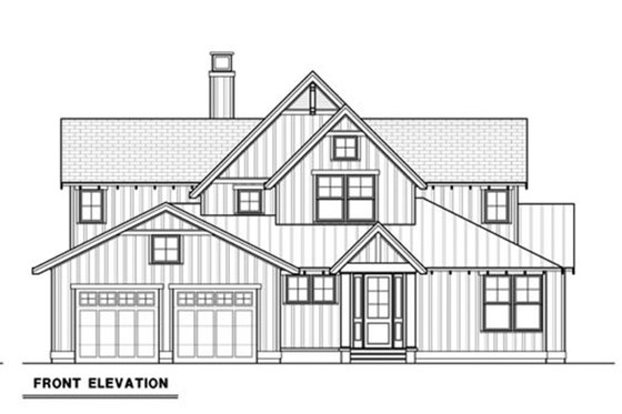 Exterior - Front Elevation 3 for Farmhouse House Plan #1070-3 - 4 bed, 3 bath