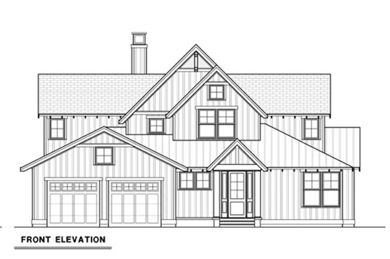 Architectural House Design - Exterior - Front Elevation 3 for Farmhouse House Plan #1070-3 - 4 bed, 3 bath