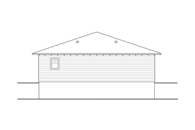 Dream House Plan - Exterior - Rear Elevation for Prairie House Plan #124-1187, 1 bath