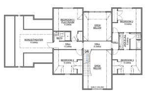 Floor Plan - Upper Floor for European House Plan #1116-20 - 5 bed, 3.5 bath