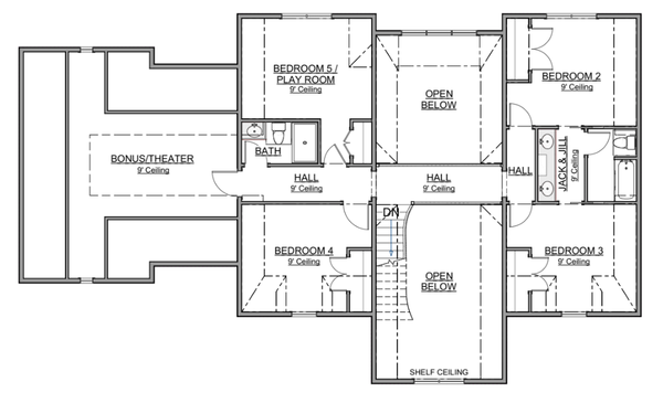 European Floor Plan - Upper Floor Plan #1116-20