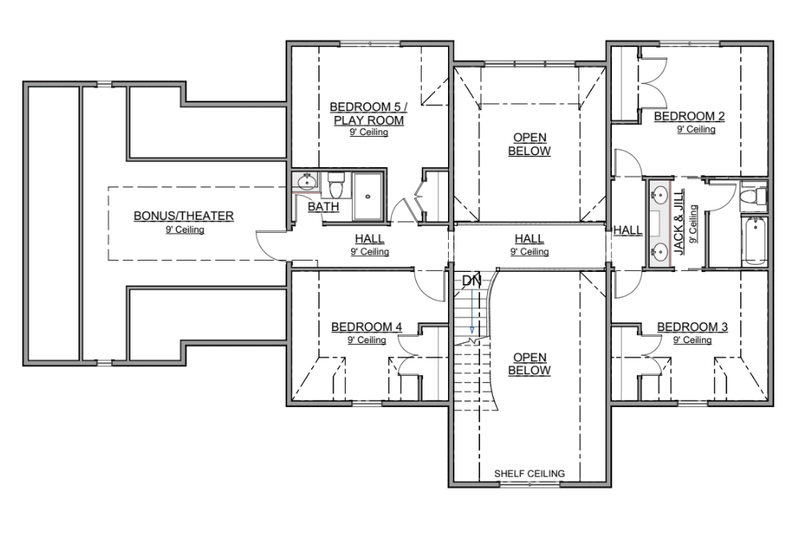 Dream House Plan - Floor Plan - Upper Floor for European House Plan #1116-20 - 5 bed, 3.5 bath