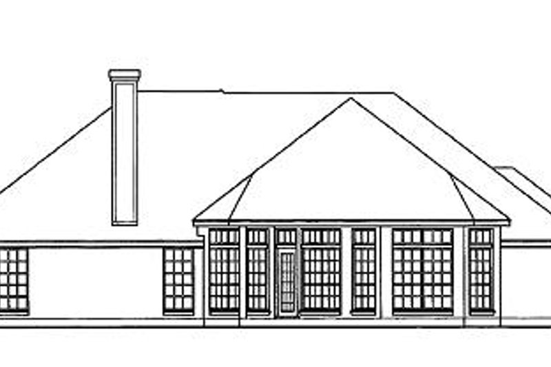 Home Plan - Exterior - Rear Elevation for European House Plan #40-178 - 4 bed, 2 bath