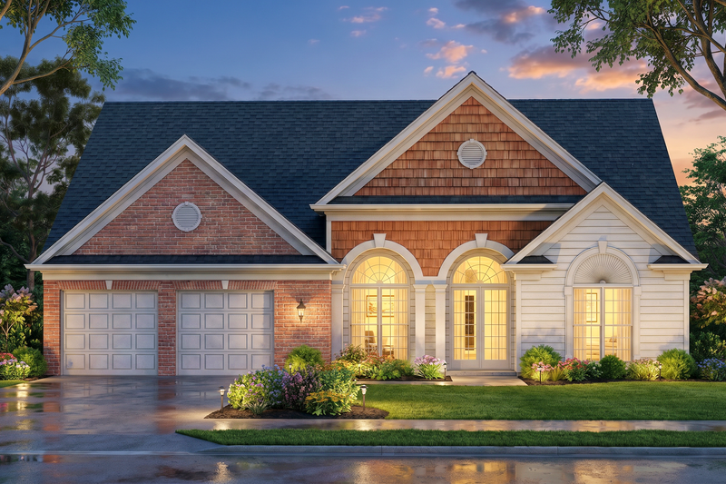 Home Plan - Exterior - Front Elevation 2 for European House Plan #119-262 - 3 bed, 2 bath