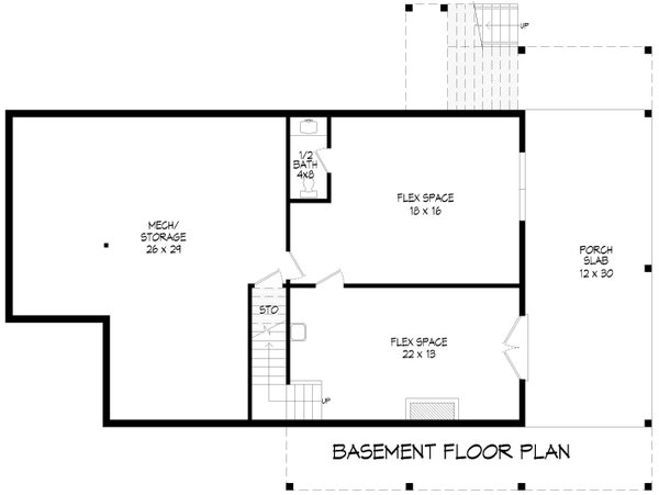 Southern Floor Plan - Lower Floor Plan #932-1188