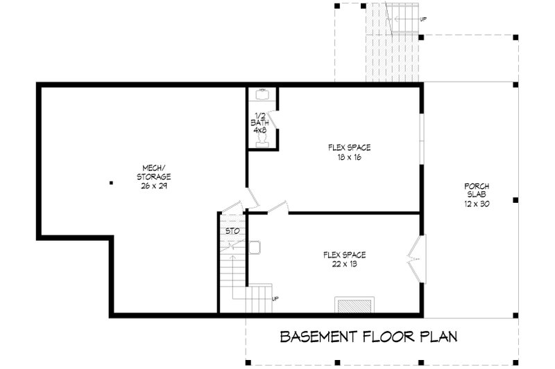 House Blueprint - Floor Plan - Lower Floor for Southern House Plan #932-1188 - 3 bed, 2.5 bath