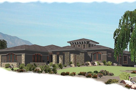 Exterior - Front Elevation for European House Plan #24-230 - 5 bed, 4 bath