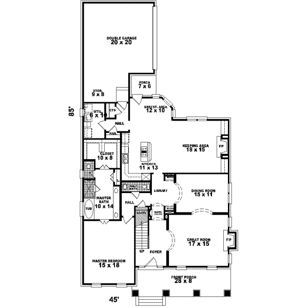 Tudor Floor Plan - Main Floor Plan #81-429