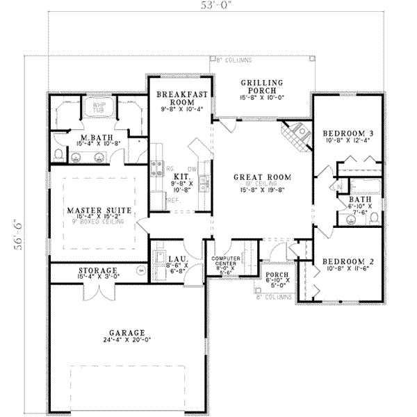 Dream House Plan - Traditional Floor Plan - Main Floor Plan #17-2177