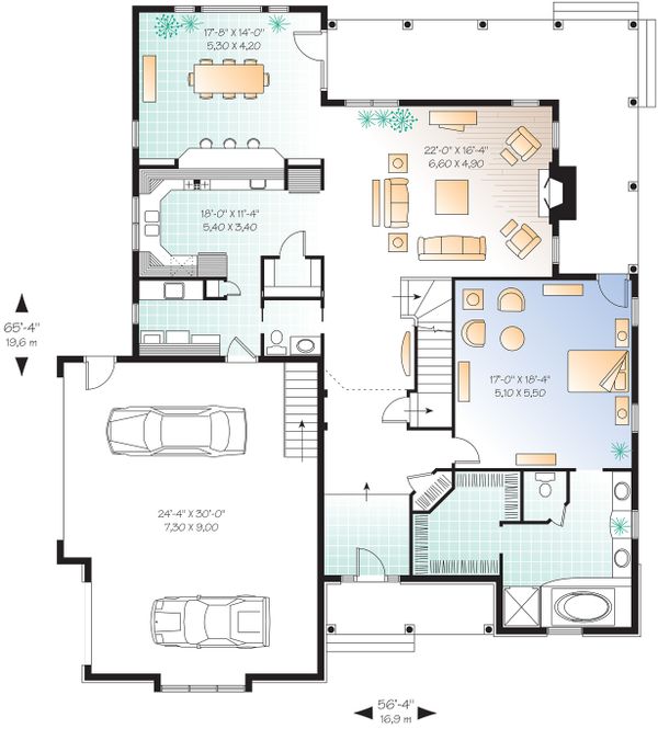 Home Plan - Main level floor plan - 3000 square foot Traditional home
